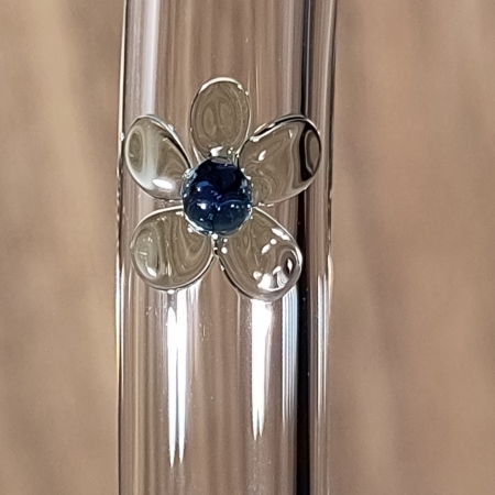 Glazen rietje met bloem Groen-Blauw